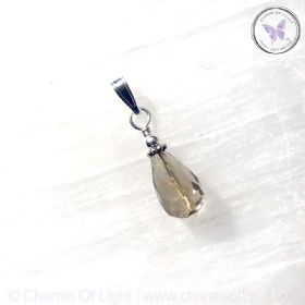 Smokey Quartz Faceted Teardrop Pendant